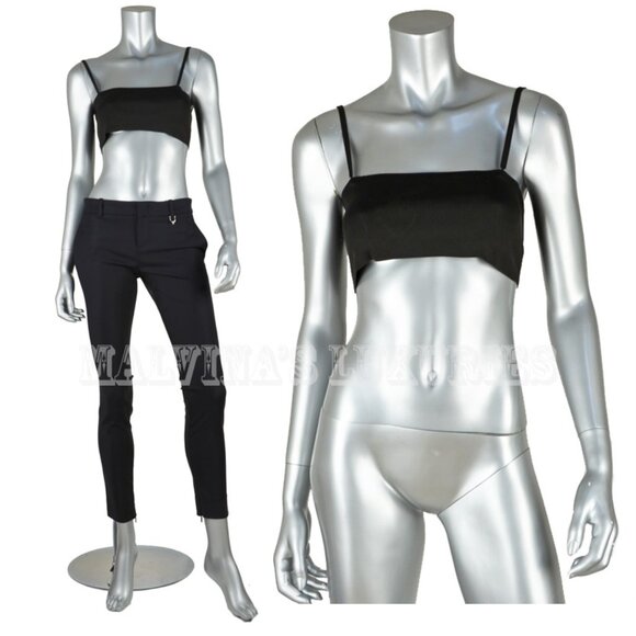 GUCCI BRA TOP BLACK VISCOSE SPAGHETTI STRAPS sz L / Large - Picture 1 of 5